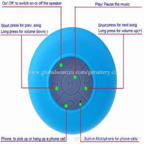 Portable Wireless Mini Waterproof Bluetooth Speaker with 3W x 1 Output Power, 5V DC Voltage